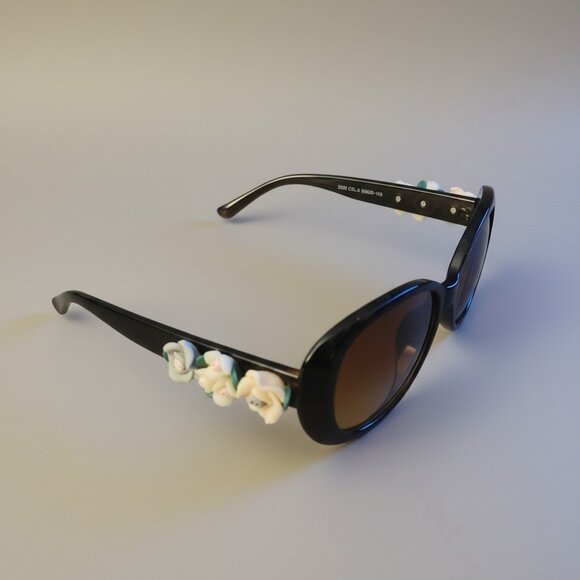 Unbranded Accessories - Designer Women's Sunglasses Hand-applied 3D Resin floral embellishments UV Pro